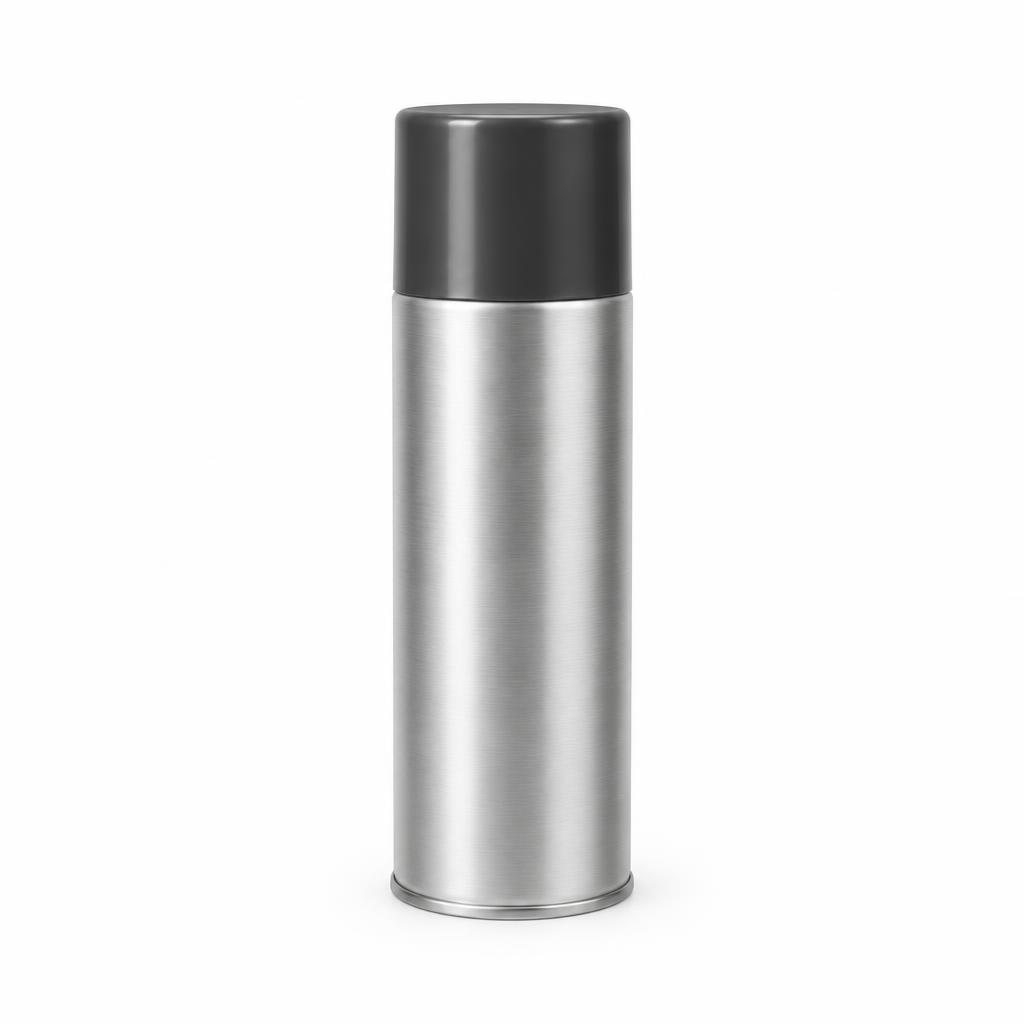 Touch-up aerosol paint can on a white background